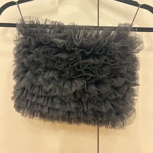 Zara Black Ruffled Tube Top
